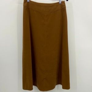 Talbots Chocolate Brown Boot Skirt - Size:8 Petite